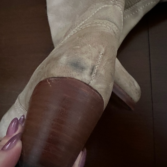 Frye Women's Beige Leather Knee-High Boots - Picture 9 of 9
